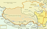 Tibet na mapě Tibet na mapě světa