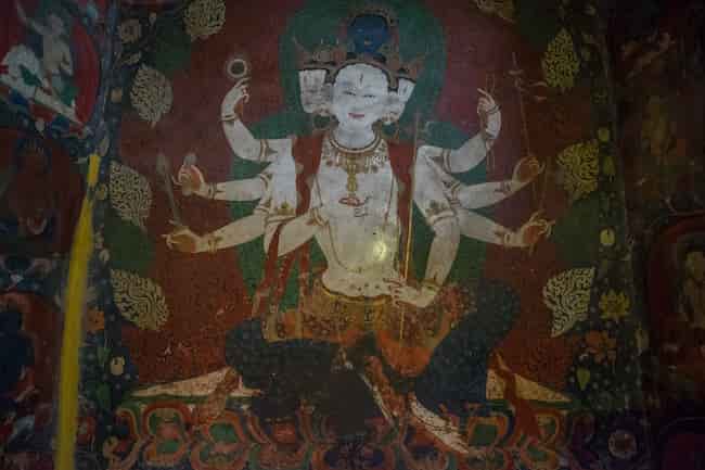 freska Avalókitešvary, Kumbum freska Avalókitešvara Čenrezig, Tibet Kumbum